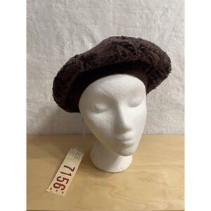 Vintage Montaldo's Brown Hat Teal Lining Original Storage Tag 7156